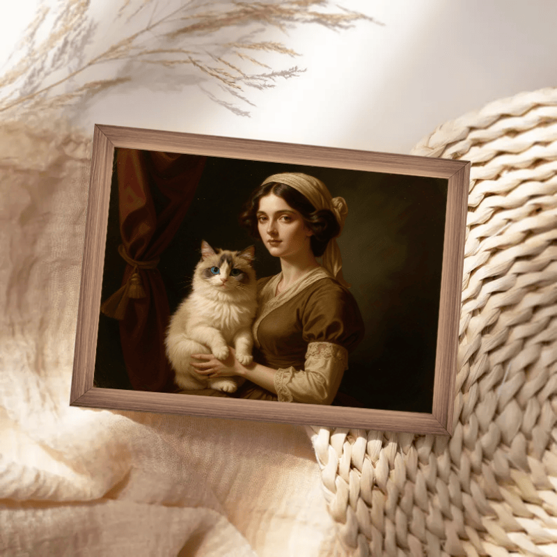 Blue Eyes Cat -Add-Loved-one to photo, Customize LED Illuminated Paintings Light