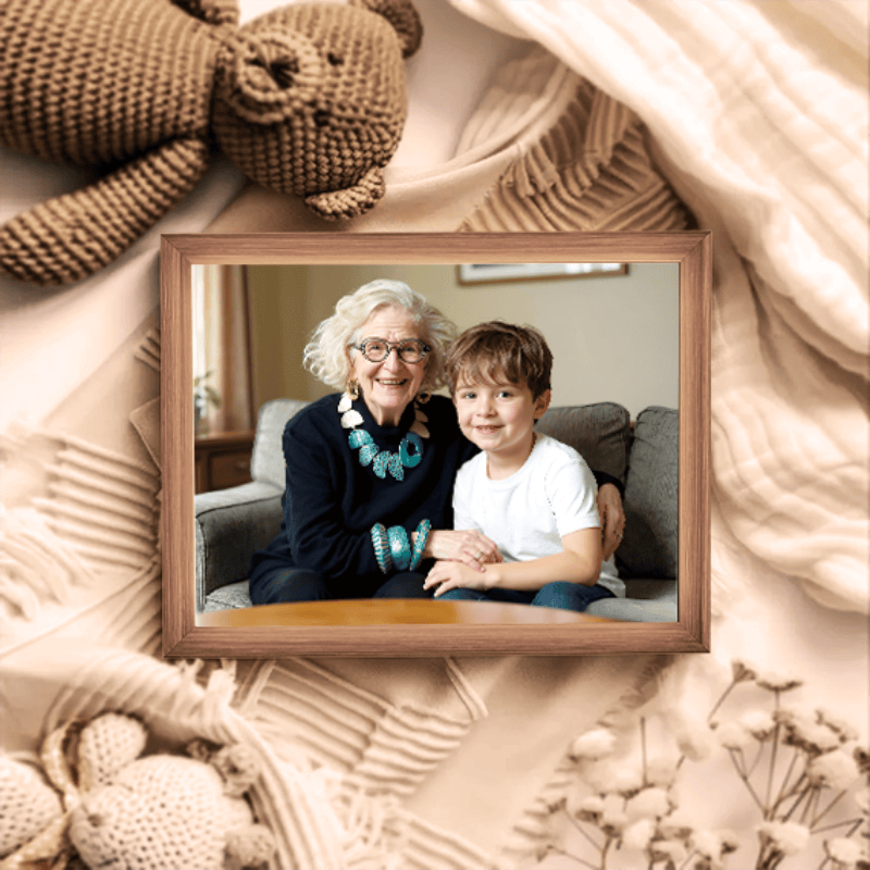 Grandma-Add-Loved-one to photo, Customize LED Illuminated Paintings Light