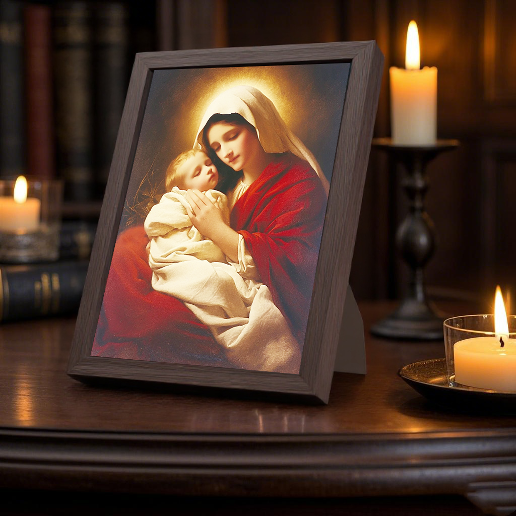 Christan-Virgin Mary-DIY Photo, Customize LED Illuminated Paintings Light